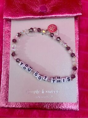 Simply Southern  'You Got This' purple Beaded Stretch Bracelet